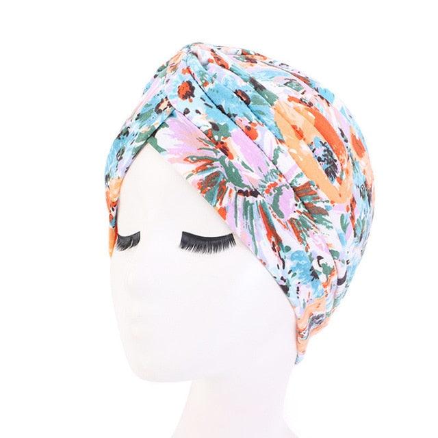 Fashion Soft Cotton Print Inner Headdress Lightweight Turban Elegant Bonnet Hijab Caps Arab Wrap Hijab Headscarf Hat For Woman Stevvex