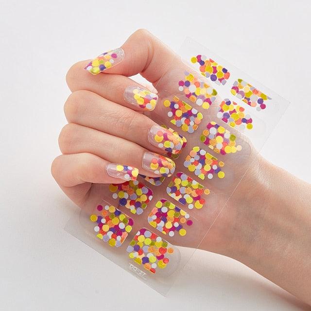 Three Sorts 0f Nail Stickers Full Cover Nail Stickers Nail Strips Self Adhesive Nail Sticker Nails Sticker Designer Tattoos Kids Nails Art Decoration Nail Strips Shiny French Tip Guides Stickers French Nail Stickers Form Fringe Guides for DIY Decoration
