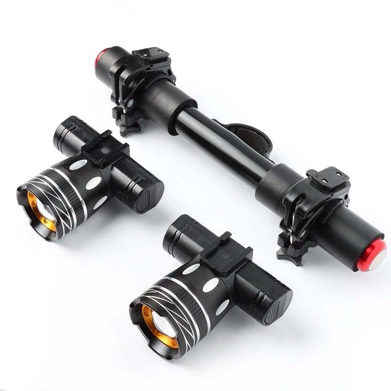 LED Headlight For Bike Electric Scooter USB Rechargeable LED Light Front Lamp High Lumens Brightness Bicycle Light Front With Strong Battery Portable Waterproof Flashlight For Night Cycling