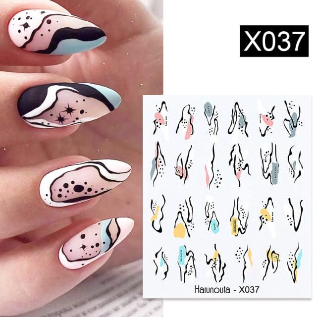 Flower Line Mixed Nail Water Decals Set Floral Leaf Snake Image Transfer Water Slider Colorful Nail Art Stickers Decor Tip Transfer Nail Decals Sticker For Pretty Girl Self-Adhesive Nail Decals Designer Nail Stickers for Acrylic
