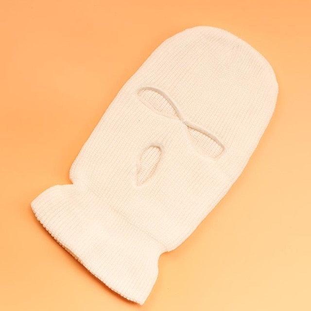 Embroidery Three-hole Balaclava Knit Hat Army Tactical CS Winter Ski Riding Mask Beanie Prom Party Mask Warm Mask Three 3 Hole Balaclava Knit Hat Ski Mask 3-Hole Knit Hat Full Face Cover Balaclava Hats Funny Party Embroidery Beanies Caps Stevvex