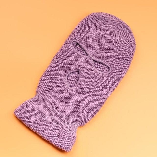 Embroidery Three-hole Balaclava Knit Hat Army Tactical CS Winter Ski Riding Mask Beanie Prom Party Mask Warm Mask Three 3 Hole Balaclava Knit Hat Ski Mask 3-Hole Knit Hat Full Face Cover Balaclava Hats Funny Party Embroidery Beanies Caps Stevvex