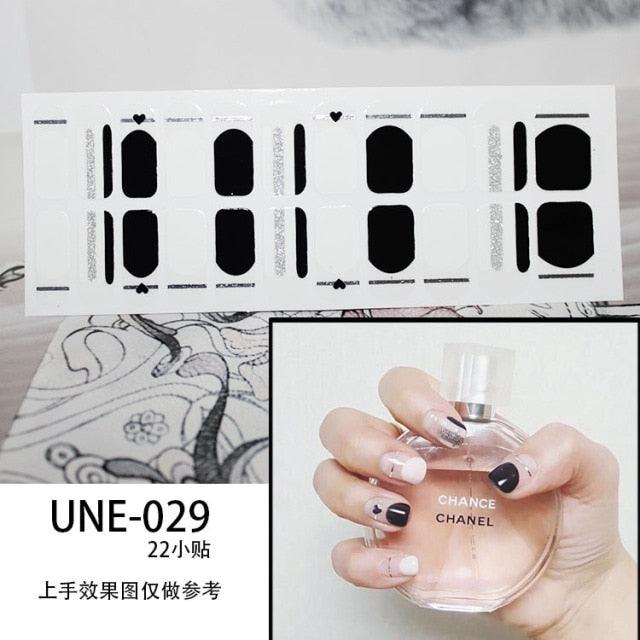 New Year Nail Art Decoration Sticker Manicure French Shiny Sequins Nail Polish Strips Wraps Accessories Manicure Nail Art Stickers French Tip Guides Stickers French Nail Stickers Form Fringe Guides for Decoration Stencil Tools