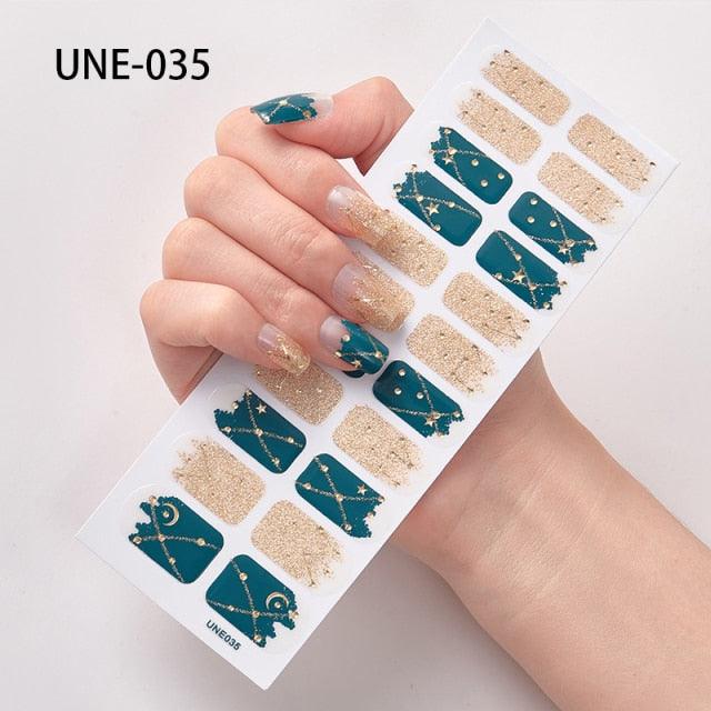 New Year Nail Art Decoration Sticker Manicure French Shiny Sequins Nail Polish Strips Wraps Accessories Manicure Nail Art Stickers French Tip Guides Stickers French Nail Stickers Form Fringe Guides for Decoration Stencil Tools