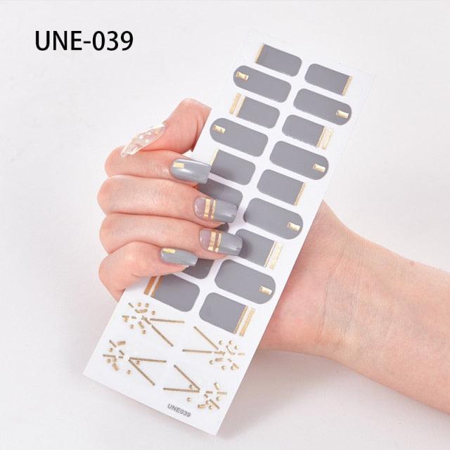 New Year Nail Art Decoration Sticker Manicure French Shiny Sequins Nail Polish Strips Wraps Accessories Manicure Nail Art Stickers French Tip Guides Stickers French Nail Stickers Form Fringe Guides for Decoration Stencil Tools
