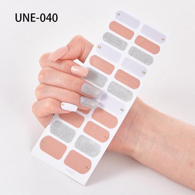 New Year Nail Art Decoration Sticker Manicure French Shiny Sequins Nail Polish Strips Wraps Accessories Manicure Nail Art Stickers French Tip Guides Stickers French Nail Stickers Form Fringe Guides for Decoration Stencil Tools