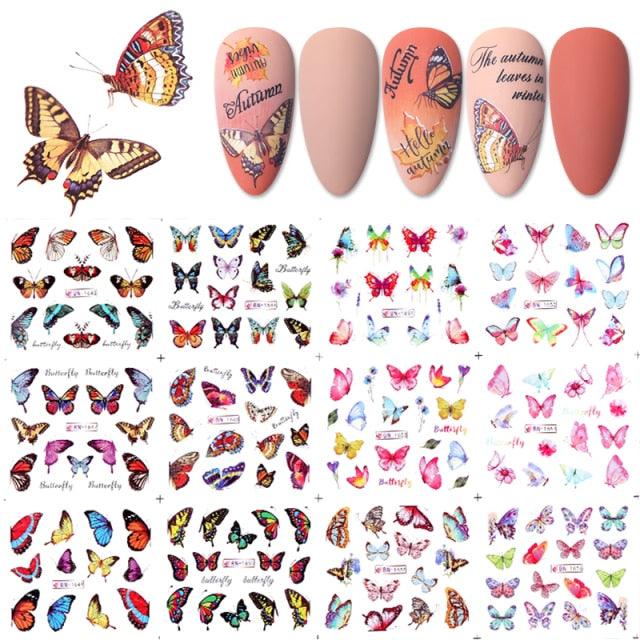 Colorful Wave Geometrics Shaped Water Decals Stickers For Nails Snake And Face Image Sliders Nail Art Decoration Decor Tip Transfer Nail Decals Sticker For Pretty Girl Self-Adhesive Nail Decals Designer Nail Stickers for Acrylic