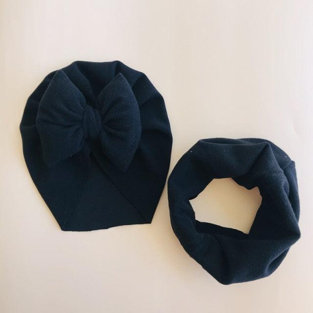 Baby Cotton Hat  Autumn Winter Children Scarf Hat Sets  Bowknot Ear Baby Girl Boy Warm Beanies Cap Neck Warmer Scarf Fleece Balaclava Hood Ski Mask Cold Weather Face Mask Neck Warmer Winter Nose Warmer Stevvex