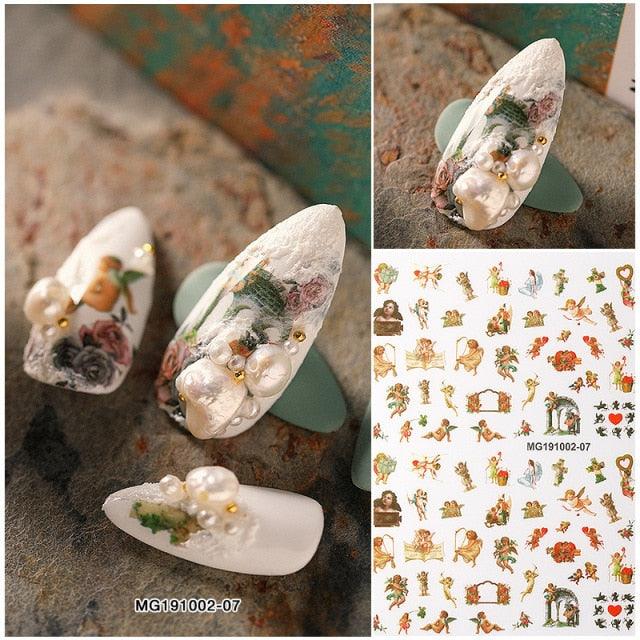 NEW 3D Flower Nail Sticker Art Pink Rose Nail Adhesive Slider Beauty Wedding Nail Art Decorations Designs Tool Manicure for Woman Decoration Nail Art Nail Ornament Self Adhesive Nail Decals Colorful Nail Sticker Jewelry Design For Nails Sliders Tips