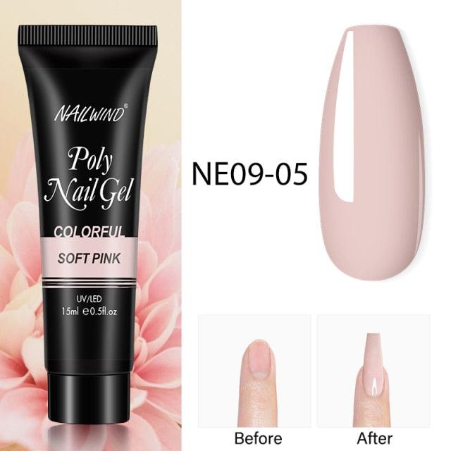 New Poly Nail Polish Gel Extension Glitter Gel Nails Manicure Design UV Reflective Diamond Shine