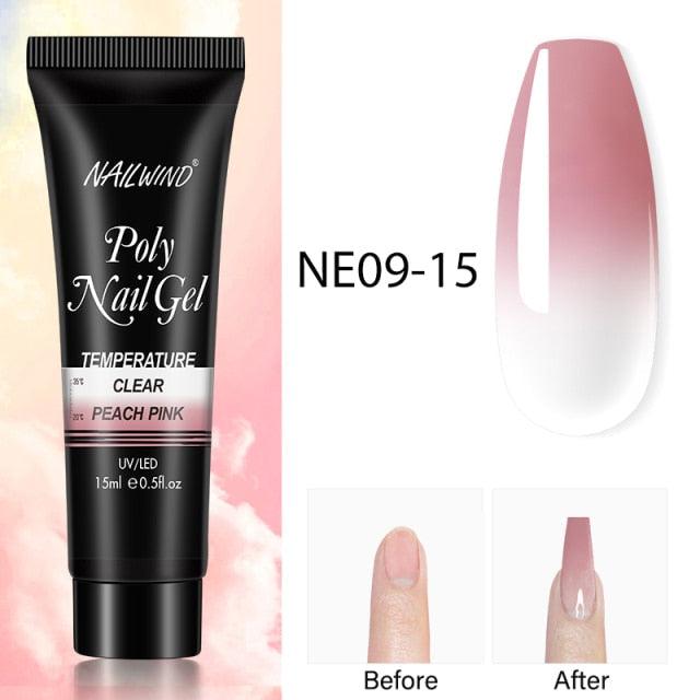 New Poly Nail Polish Gel Extension Glitter Gel Nails Manicure Design UV Reflective Diamond Shine