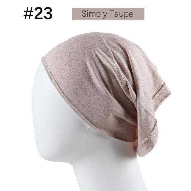 New Winter Autumn Soft Solid Color Inner Hijab  Cap Lightweight Muslim Turban Elegant Hijab Caps Hat Islam Under Scarf  Undercap Bonnet Color Soft Jersey Stretch Hijab's Tube Cap Hat Hijab Bonnet Muslim Women Scarf Turbans Head For Women Stevvex