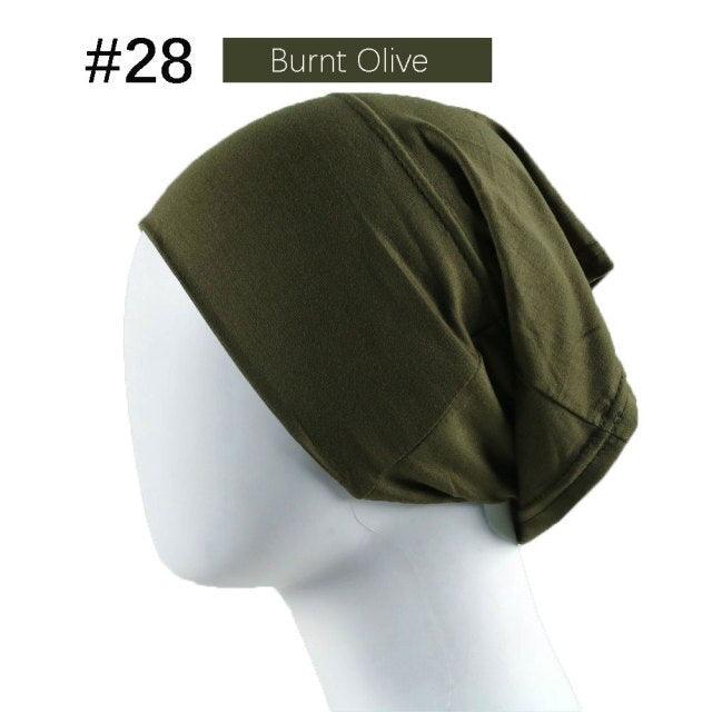 New Winter Autumn Soft Solid Color Inner Hijab  Cap Lightweight Muslim Turban Elegant Hijab Caps Hat Islam Under Scarf  Undercap Bonnet Color Soft Jersey Stretch Hijab's Tube Cap Hat Hijab Bonnet Muslim Women Scarf Turbans Head For Women Stevvex