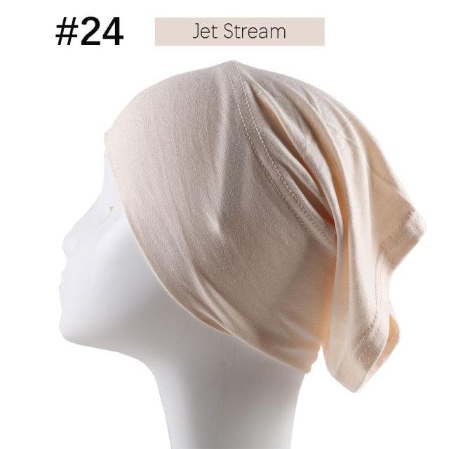 New Winter Autumn Soft Solid Color Inner Hijab  Cap Lightweight Muslim Turban Elegant Hijab Caps Hat Islam Under Scarf  Undercap Bonnet Color Soft Jersey Stretch Hijab's Tube Cap Hat Hijab Bonnet Muslim Women Scarf Turbans Head For Women Stevvex