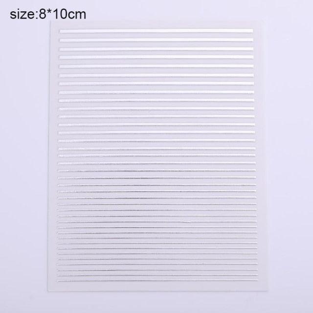 Flower Chic Lace Nail Foils Colorful Self-Adhesive 3D Nail Stickers Stripe Line Transfer Decals iridescent Decoration Nail Self-Adhesive Decals Nail Stickers Water Transfer Fresh Nail Decals for Nail Art Butterfly Palm