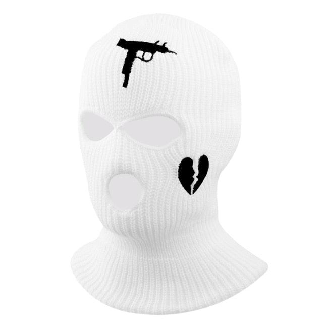 1Pc Embroidery Balaclava Face Mask 3-Hole for Cold Weather, Winter Ski Mask for Men and Women Thermal Cycling Mask Christmas Gift Face Scarf Mask Sunscreen Dustproof Army Cycling Hunting Fishing Tactical Airsoft Hat Stevvex