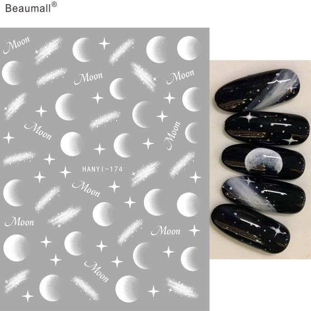 Fashion Nails Art Manicure Back Glue Decal Decorations Design Nail Sticker For Nails Tips Beauty Fun Nail Art Stickers Decal 3D Self-Adhesive Abstract Face Curve Graffiti Nail Design for Acrylic Nail Supplies Designer Nail Decorations for Women Girls Kids