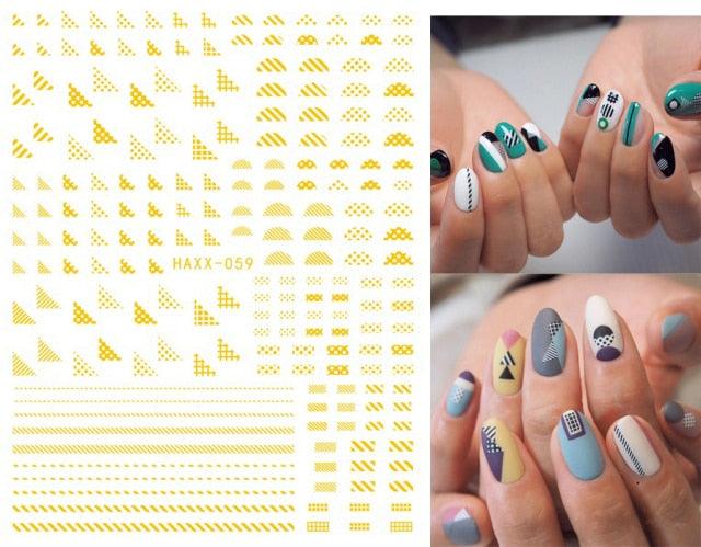 Fashion Nails Art Manicure Back Glue Decal Decorations Design Nail Sticker For Nails Tips Beauty Fun Nail Art Stickers Decal 3D Self-Adhesive Abstract Face Curve Graffiti Nail Design for Acrylic Nail Supplies Designer Nail Decorations for Women Girls Kids
