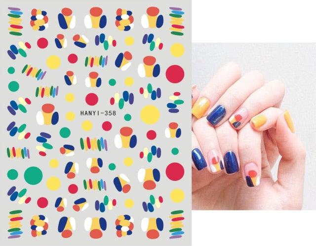 Fashion Nails Art Manicure Back Glue Decal Decorations Design Nail Sticker For Nails Tips Beauty Fun Nail Art Stickers Decal 3D Self-Adhesive Abstract Face Curve Graffiti Nail Design for Acrylic Nail Supplies Designer Nail Decorations for Women Girls Kids