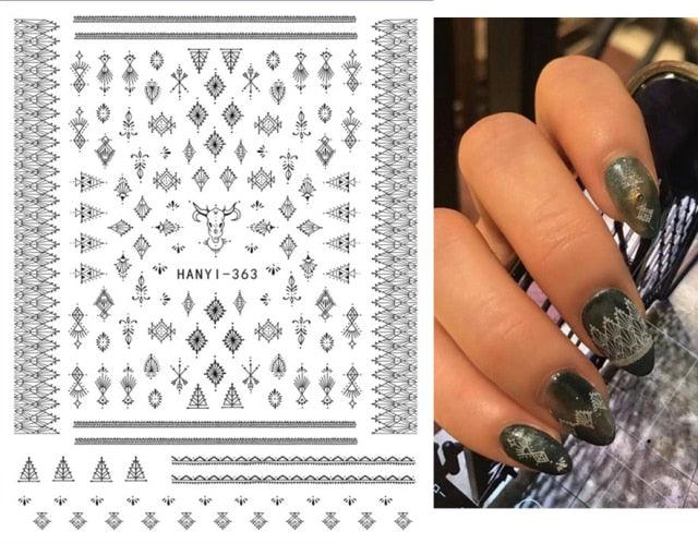 Fashion Nails Art Manicure Back Glue Decal Decorations Design Nail Sticker For Nails Tips Beauty Fun Nail Art Stickers Decal 3D Self-Adhesive Abstract Face Curve Graffiti Nail Design for Acrylic Nail Supplies Designer Nail Decorations for Women Girls Kids