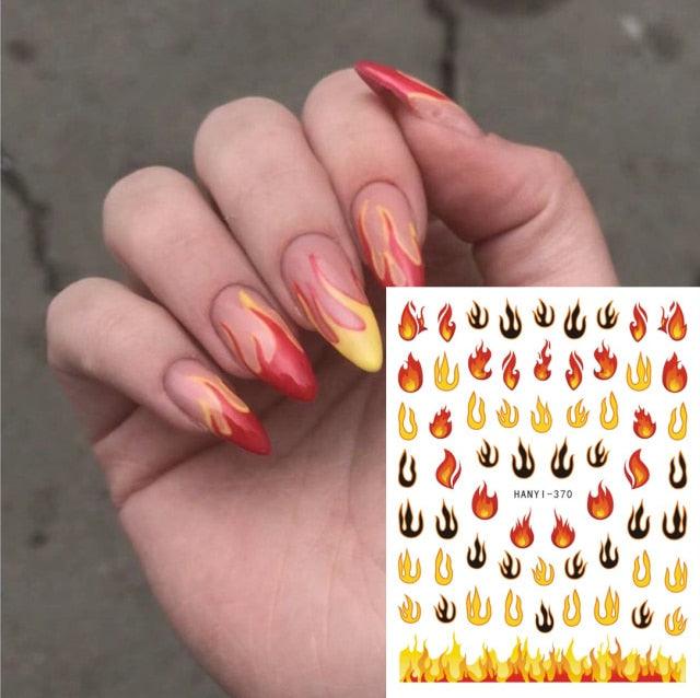 Fashion Nails Art Manicure Back Glue Decal Decorations Design Nail Sticker For Nails Tips Beauty Fun Nail Art Stickers Decal 3D Self-Adhesive Abstract Face Curve Graffiti Nail Design for Acrylic Nail Supplies Designer Nail Decorations for Women Girls Kids