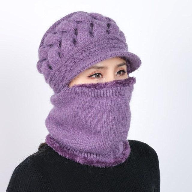 New Winter Balaclava Beanies Mother Hat Women Warm Thick Skellies Riding Outdoor Hats Gorgas Stripes Beanie Cap Mask Scarf Hat Set Outdoor Sport Warm Beanies Hat For Men Knitted Hats Bandana Hiking Camping Kid Neck Warmer Cap Stevvex