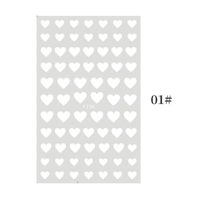 Nail Art 3D Stickers Black White Gold Love Hearts Pattern Nail Decals Manicures Nails Design Adhesive Wraps Tip Decoration Manicure Woman Decoration Nail Art Nail Ornament Self Adhesive Nail Decals Colorful Nail Sticker Jewelry Design For Nails Sliders