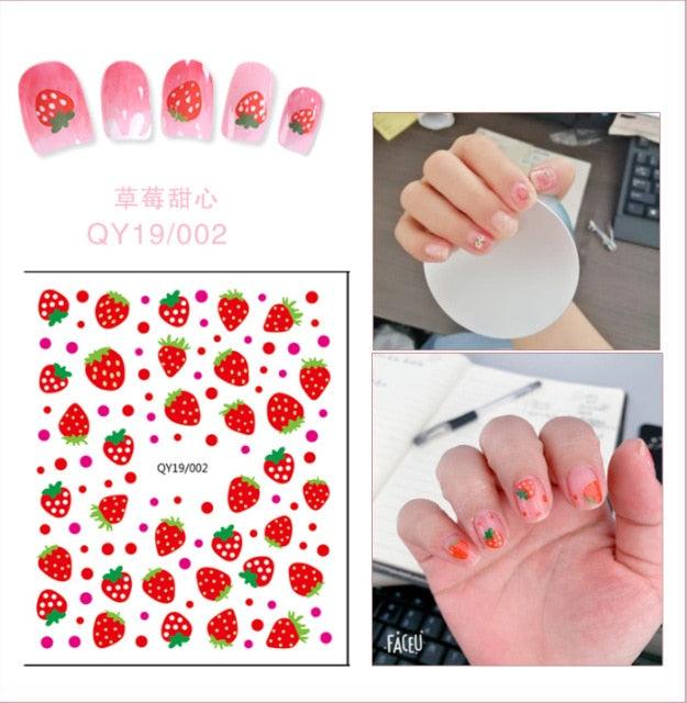 Cartoon Characters Plants Animals Forest Flowers Small Fresh Flowers 3D Nail Stickers Hyuna Style Nail Patch Waterproof Self Adhesive Nail Decals for Nail Art Decoration Including Hearts Stars Letters Bowknot Leaves Flowers Plants Fruits Butterflies