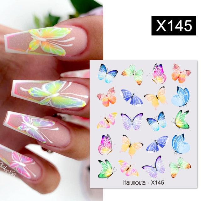 Black White Butterfly 3D Nails Sticker Geometry Decals Flower Gold Decals Designs For Nail Art Manicures Decorations Art Decorations Decoration Decal Self-Adhesive 3D Wave Design Decoration for Women Girls Tape Nail Art Stickers Decal Decoration