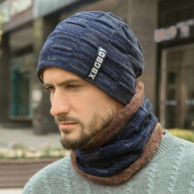 Winter Scarf Hat Set Outdoor Sport Warm Beanies Hat For Men Knitted Hats Bandana Hiking Camping Kid Neck Warmer Cap Neck Gaiter Winter Knitted Beanie Scarf Men Hat Neck Warmer Gaiter Face Cover Winter Beanie Hat Scarf Set Fleece Lined Skull Cap Winter Hat Stevvex