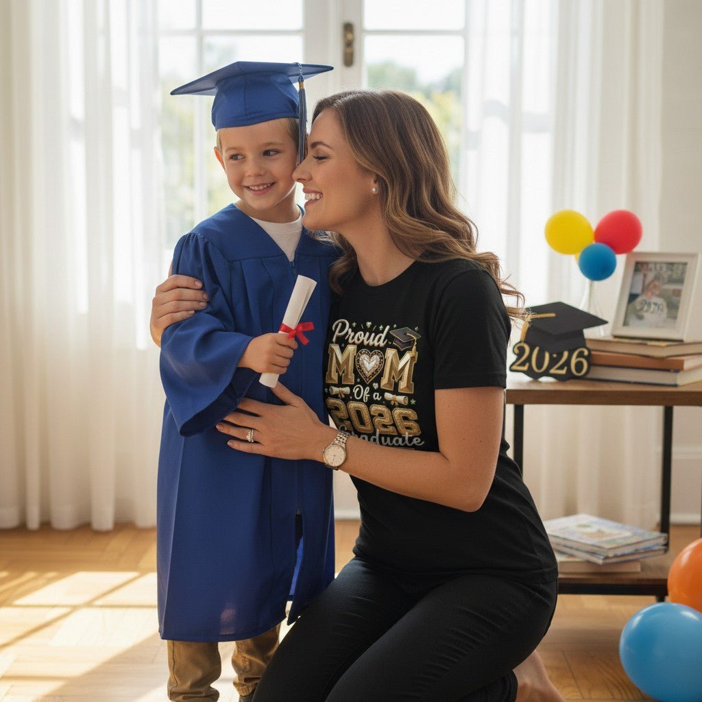 Proud Mom of a 2026 Graduate T-Shirt 100% Cotton Perfect Graduation Party Gifting Idea For Mother