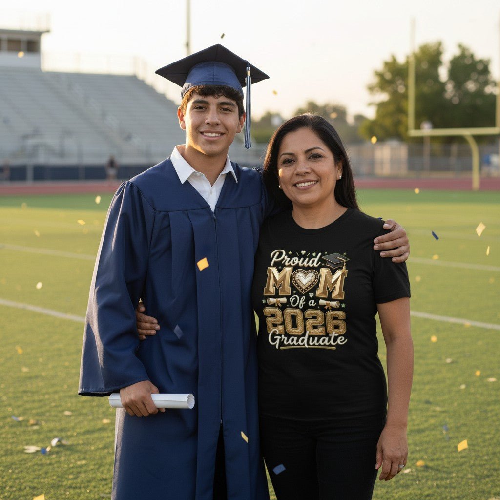 Proud Mom of a 2026 Graduate T-Shirt 100% Cotton Perfect Graduation Party Gifting Idea For Mother
