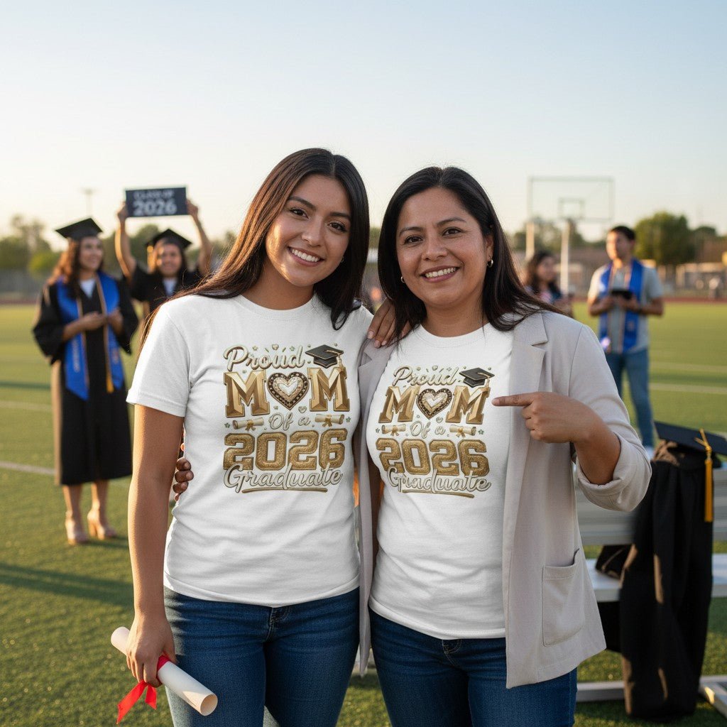 Proud Mom of a 2026 Graduate T-Shirt 100% Cotton Perfect Graduation Party Gifting Idea For Mother