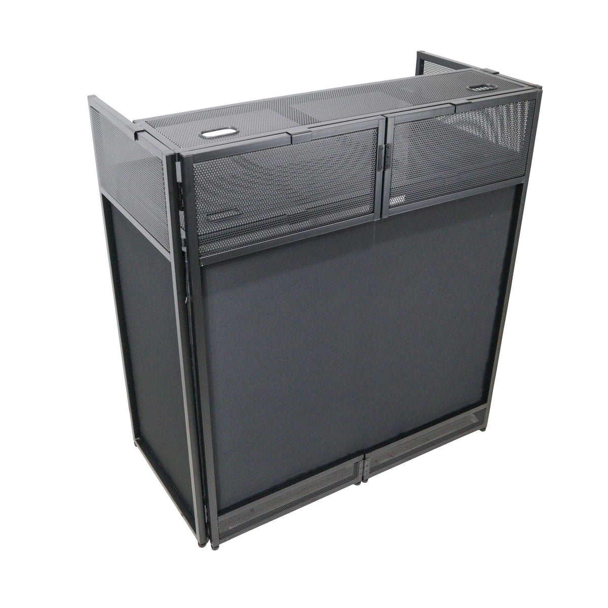 ProX XF-VISTABLMK2 - VISTA DJ Booth Facade Table Station with White and Black Scrim kit and Padded Travel Bag | Black Hardware The DJ Hookup