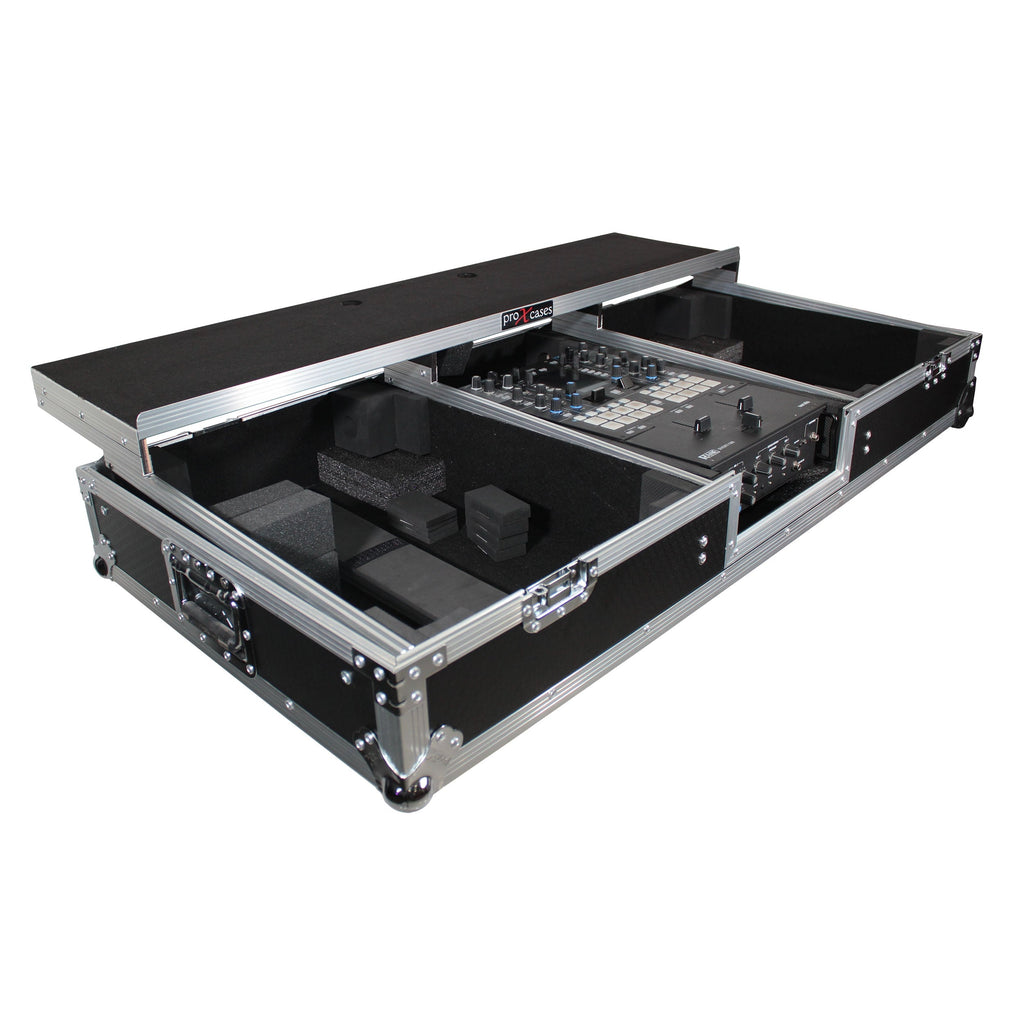 ProX XS-TMC1012WLTFBTL - Flight Coffin Case For Rane 72 Mixer and 2 Turntables in Battle Mode W-Laptop Shelf The DJ Hookup