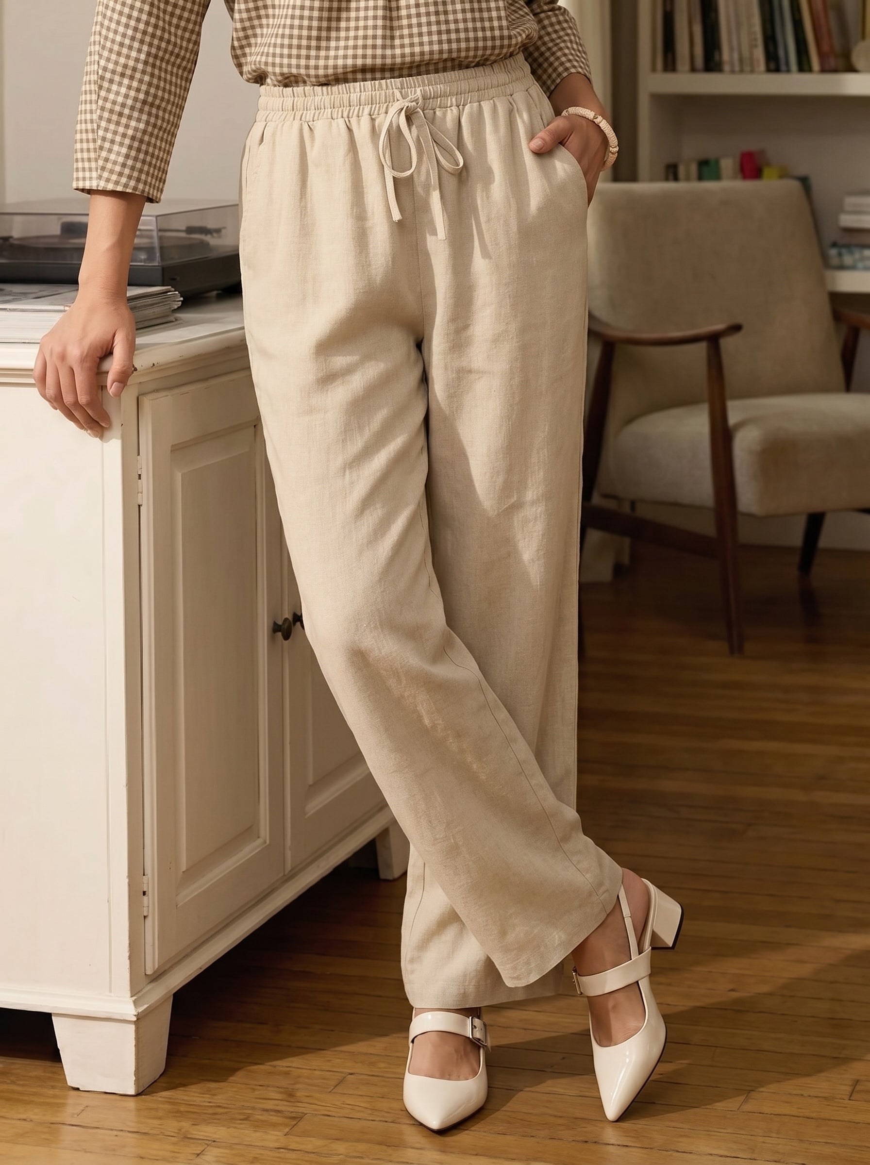 100% Linen Classic Pants LYON LINTICO