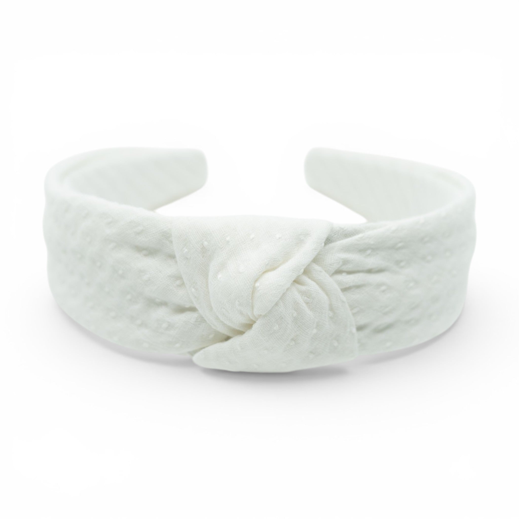 Quilted White - Knotted Headband
