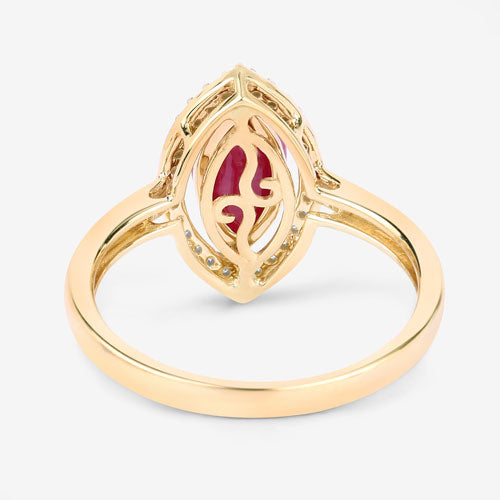 1.52 Carat Genuine Ruby and White Diamond 10K Yellow Gold Ring Bids.com