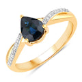 1.17 Carat Genuine Blue Sapphire and White Diamond 14K Yellow Gold Ring Bids.com