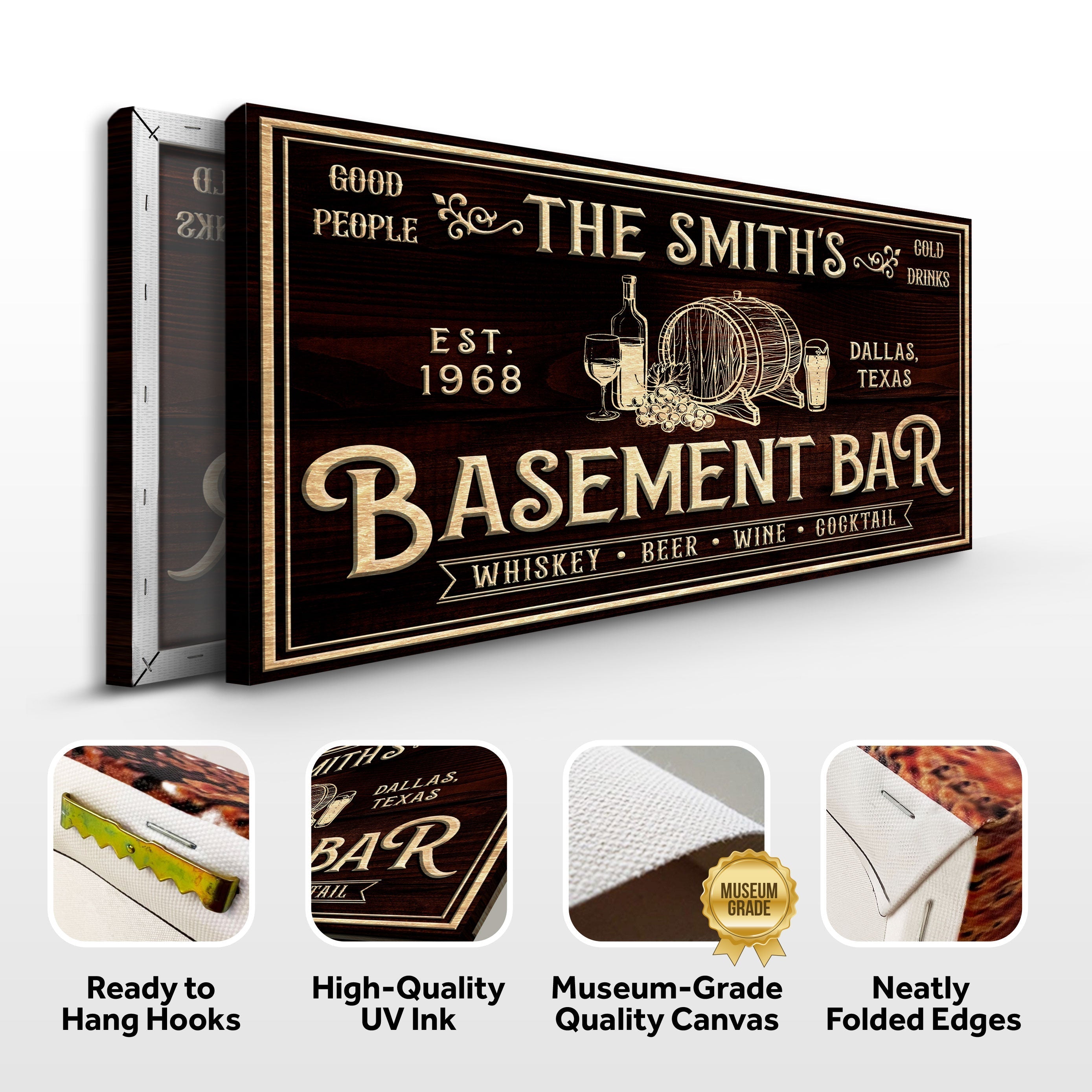 Personalized Basement Bar Sign