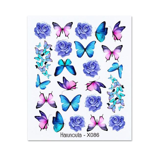 Rainbow Wave Love Heart Pattern Water Decals Stickers Butterfly Dragon Geometry Slider For Nails Art Decoration Tip Water Transfer Nail Decals Sticker For Pretty Girl Self-Adhesive Nail Decals Designer Nail Stickers for Acrylic