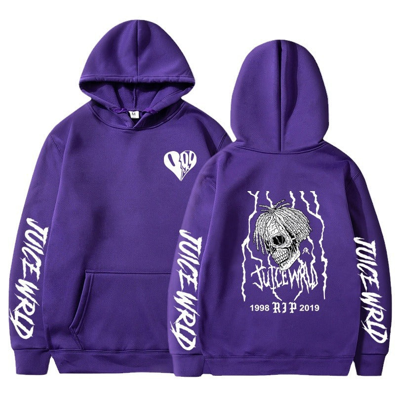Rap singer Juice Wrld sweatshirt loose fitting men's and women's hooded sweatshirt