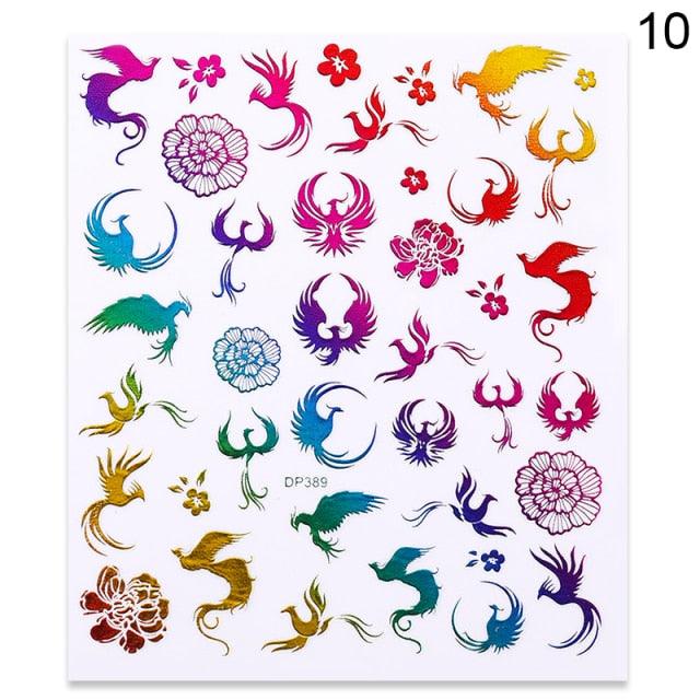 Red Black Colorful 3D Dragon Design Stickers Women Love Nail Art Slider Gel Polish Decal Temporary Decoration For Nail Manicures 3D Self-Adhesive Nail Art Tips Sliders for Women Girls DIY Nail Decorations Manicure Decor Accessories