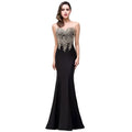 Red Gold Beaded Fishtail Skirt Evening Gown