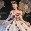 Red Rose Embroidery Temperament Bride Bra Wedding Dress