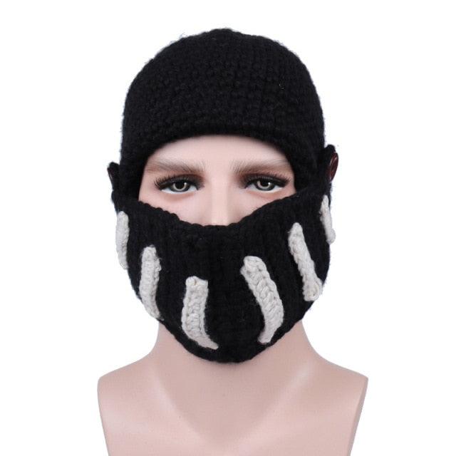 Roman Hat Winter Beanie Hats For Men Warm Mask Knight Helmet Knitted Cap Handmade Gladiator Mask Hat Roman Knight Helmet Mask Beanies Cosplay Caps Men Women Gag Party Gifts Men's Handmade Beanie Stevvex