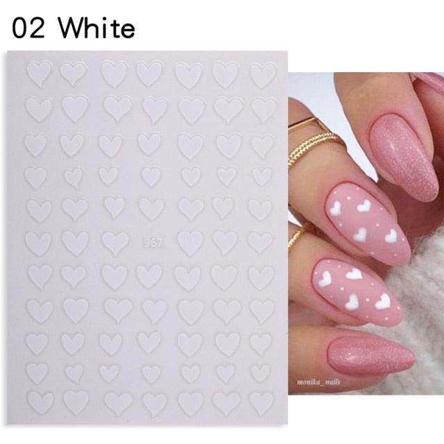 Rose Gold Star 3D Nail Stickers Silver Black White Star Heart Transfer Stickers for Nails DIY Decals Manicures Decoration Tips Nail Art Decals Water Transfer Nail Decals Sticker For Pretty Girl Self-Adhesive Nail Decals Designer Nail Stickers for Acrylic