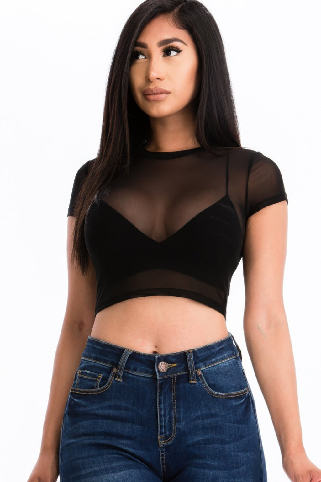 Sheer Intentions Mesh Crop Top