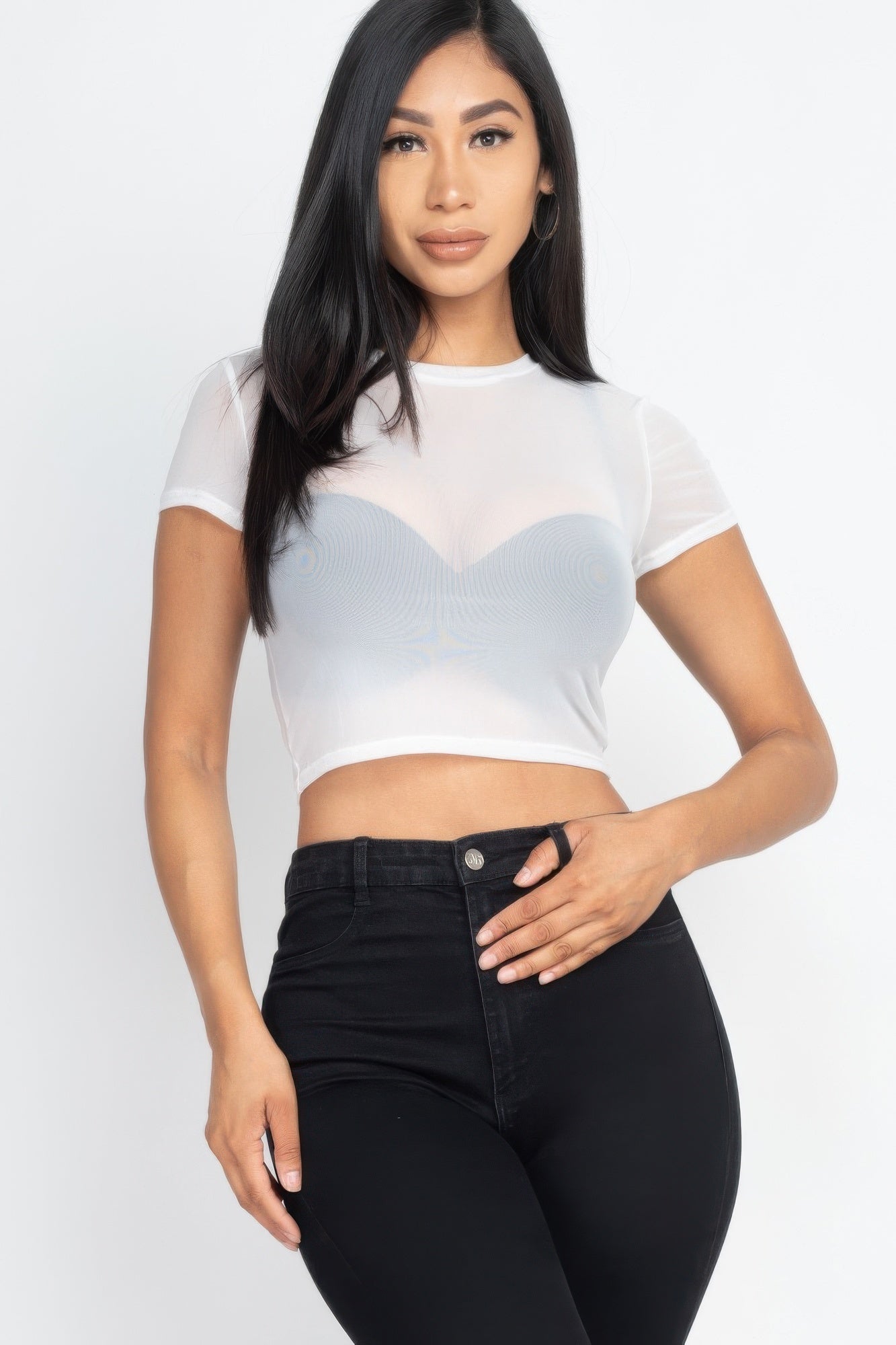 Sheer Intentions Mesh Crop Top