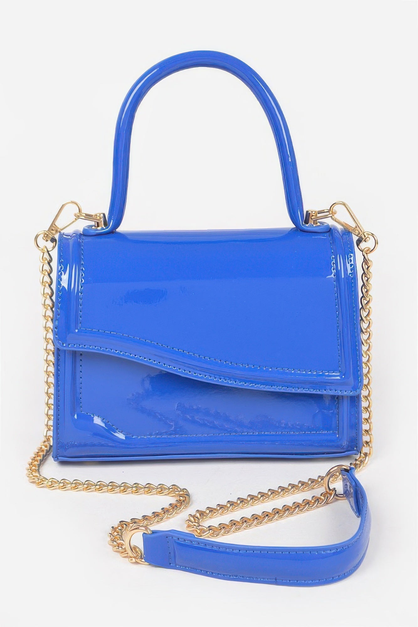 Enamel Faux Leather Top Handle Bag Rose In Concrete 🥀